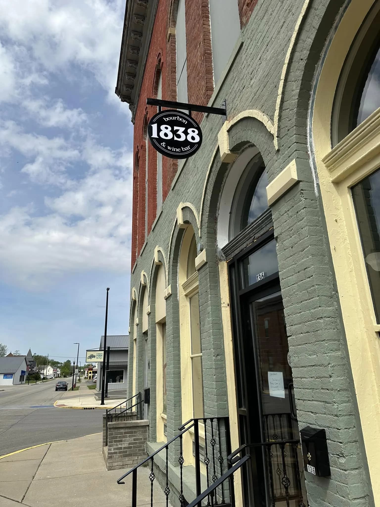 1838 Bourbon and Wine Bar's building in downtown Rushville